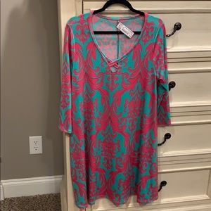 Criss cross damask Tunic dress